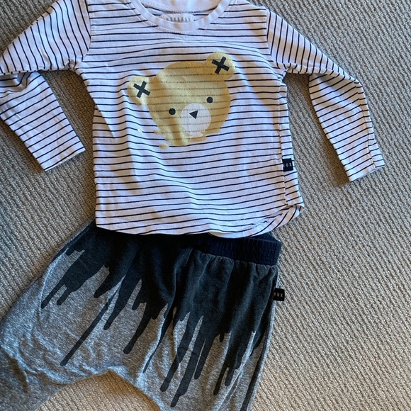 HUXBABY black/white striped L/S 4 unisex top - Picture 11 of 11